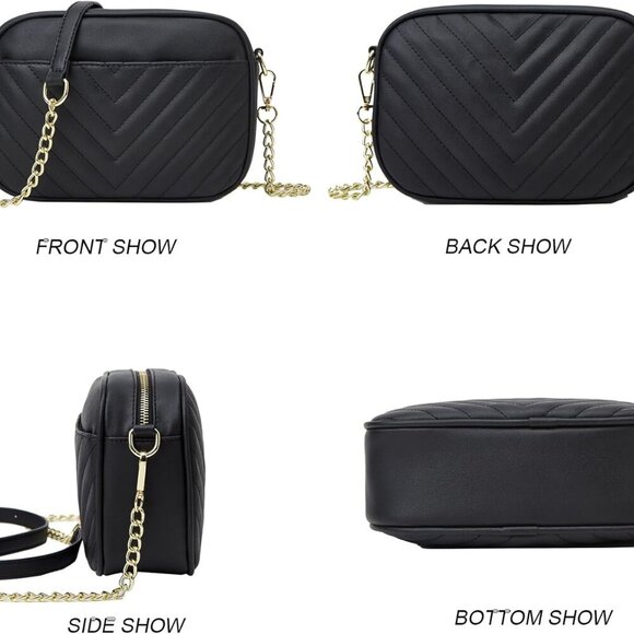 Phone Crossbody Bag with Chain Strap, Lightweight Vegan Leather Shoulder Purse f - Picture 4 of 6